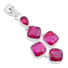 10.43cts natural red ruby 925 sterling silver pendant jewelry u32089