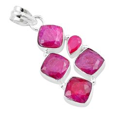 11.07cts natural red ruby 925 sterling silver pendant jewelry u32104
