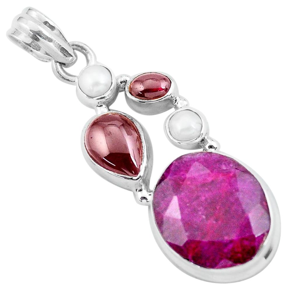  red ruby garnet 925 sterling silver pendant jewelry p59495