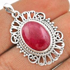 6.27cts natural red ruby oval shape 925 sterling silver pendant jewelry t86362