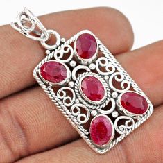 7.35cts natural red ruby oval shape 925 sterling silver pendant jewelry u1846