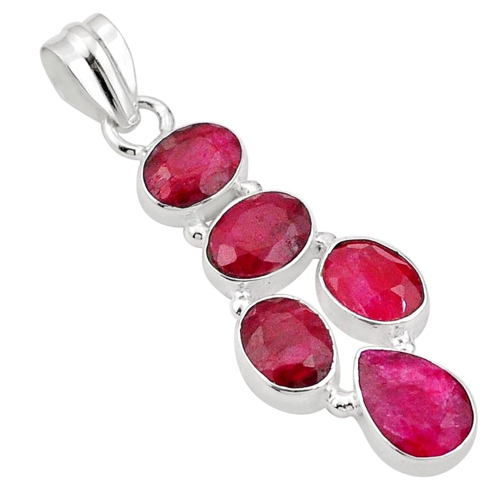 8.84cts natural red ruby pear 925 sterling silver pendant jewelry u2078