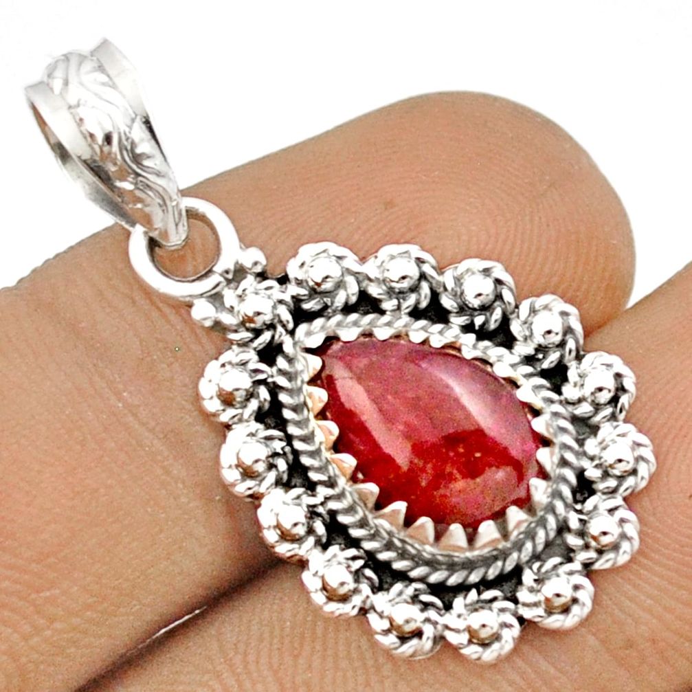 4.52cts natural red ruby pear shape 925 sterling silver pendant jewelry u16630