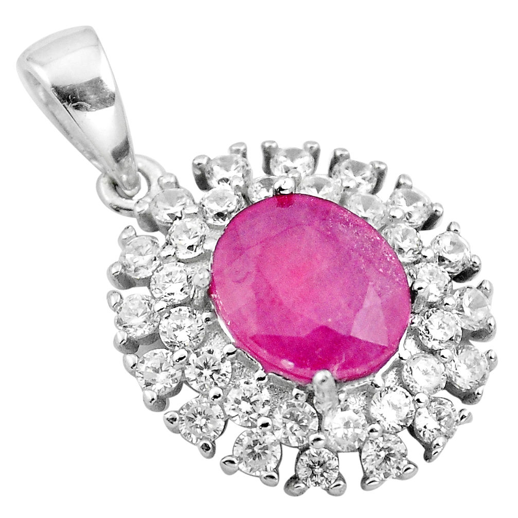 6.70cts natural red ruby topaz 925 sterling silver pendant jewelry c18064