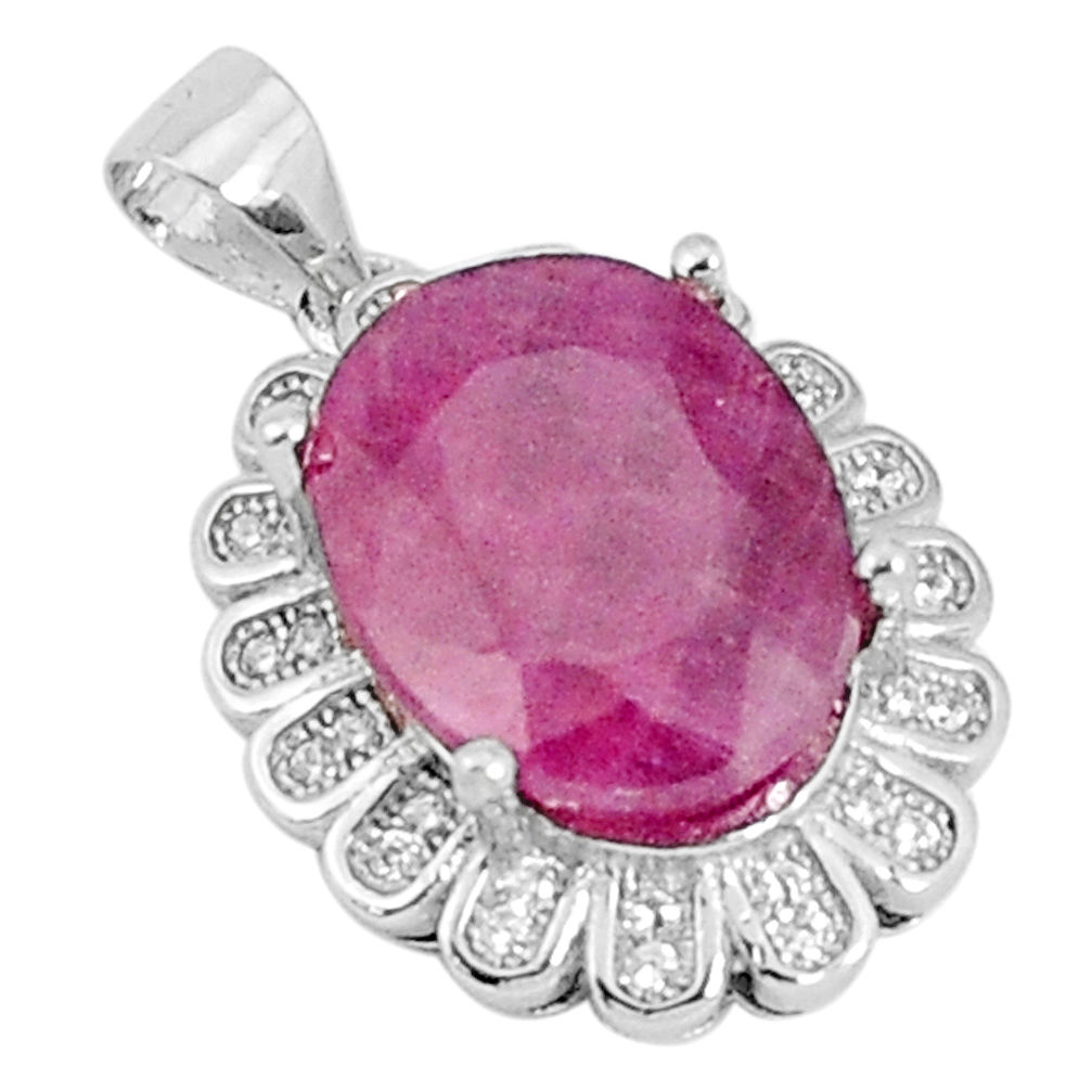 7.83cts natural red ruby topaz 925 sterling silver pendant jewelry c18045