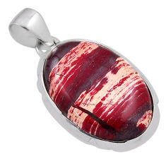 14.47cts natural red snakeskin jasper 925 sterling silver pendant jewelry n25085