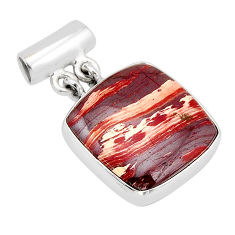 16.49cts natural red snakeskin jasper 925 sterling silver pendant jewelry y66508