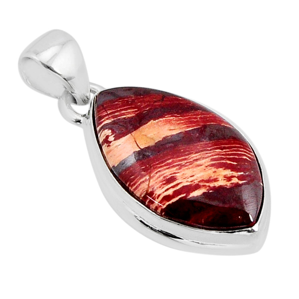 12.62cts natural red snakeskin jasper 925 sterling silver pendant jewelry y71341
