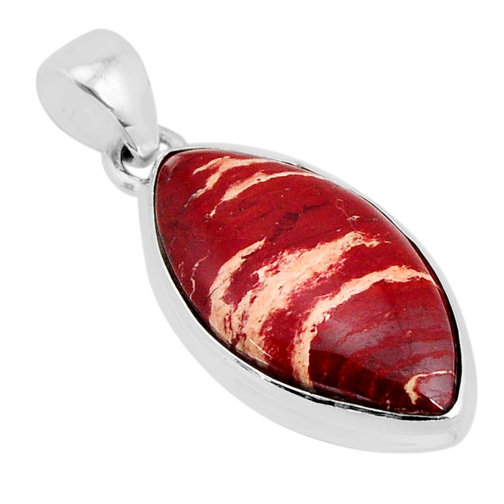 13.15cts natural red snakeskin jasper 925 sterling silver pendant jewelry y71342