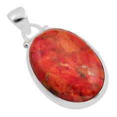 16.06cts natural red sponge coral 925 sterling silver pendant jewelry y96902