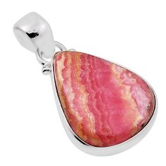15.48cts natural rhodochrosite inca rose (argentina) 925 silver pendant n32159