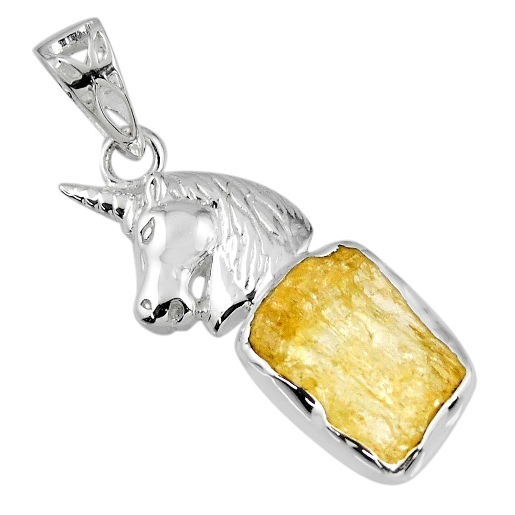 Clearance Sale- 7.88cts natural scapolite fancy 925 sterling silver horse pendant r56762