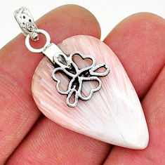 16.42cts natural scolecite high vibration crystal silver heart pendant y17964