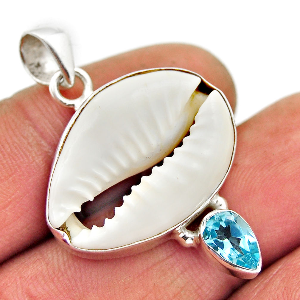 11.23cts natural shell druzy fancy topaz 925 sterling silver pendant n25445