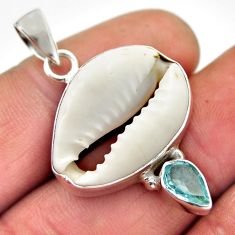 11.04cts natural shell druzy topaz 925 sterling silver pendant jewelry n25443