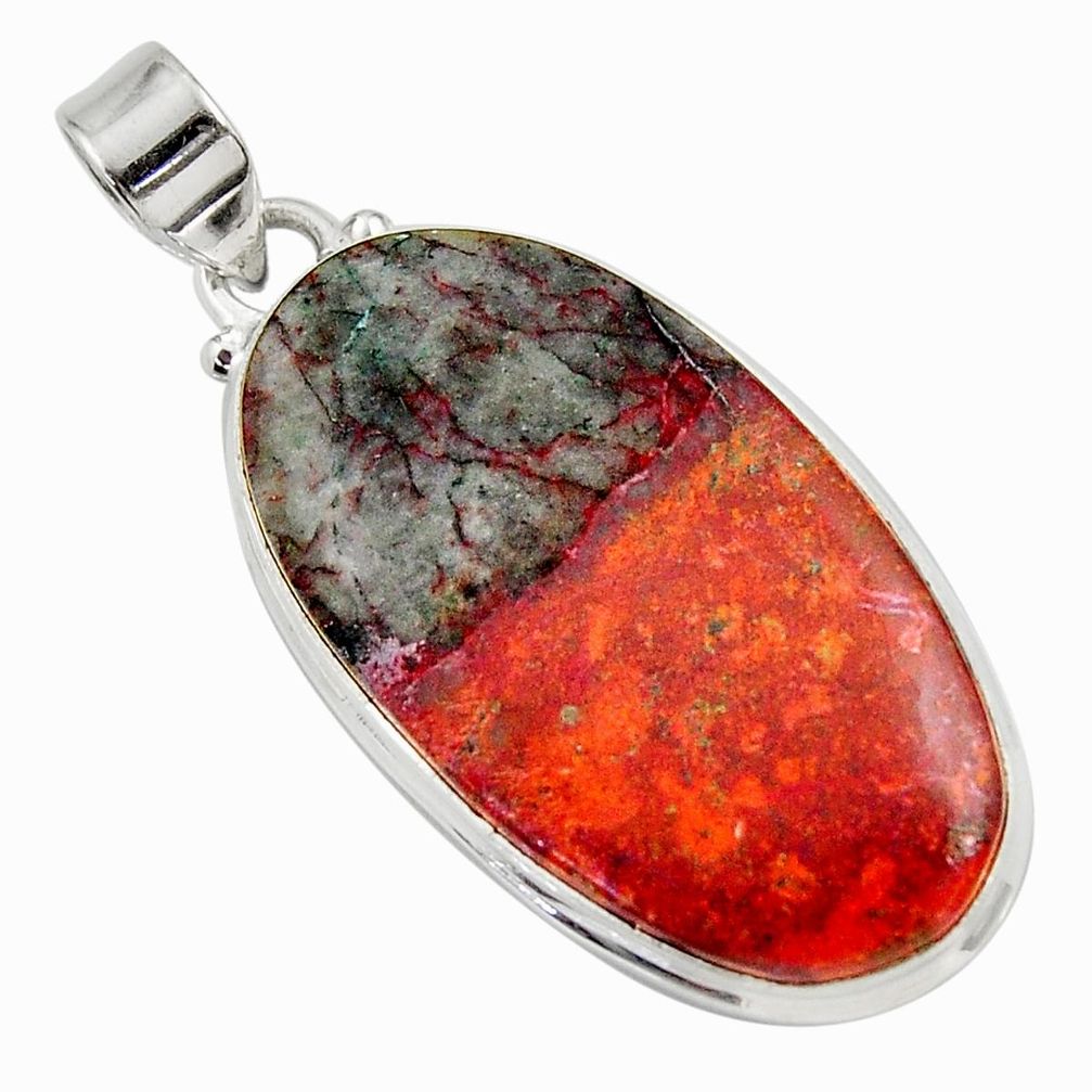 (cuprite chrysocolla) 925 silver pendant d45361