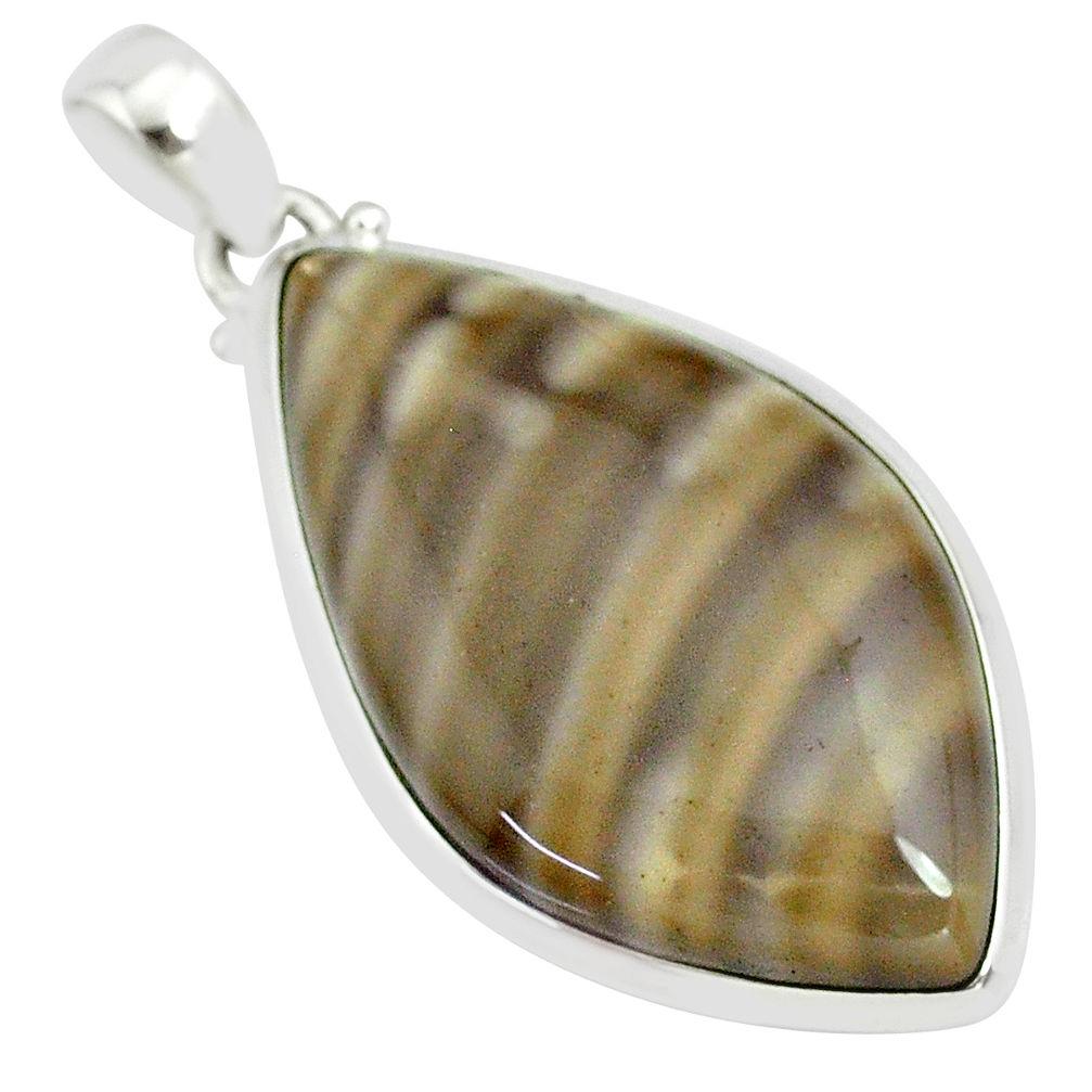 27.13cts natural striped flint ohio 925 sterling silver pendant r81061