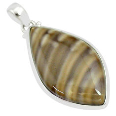 Clearance Sale- 27.13cts natural striped flint ohio 925 sterling silver pendant r81061