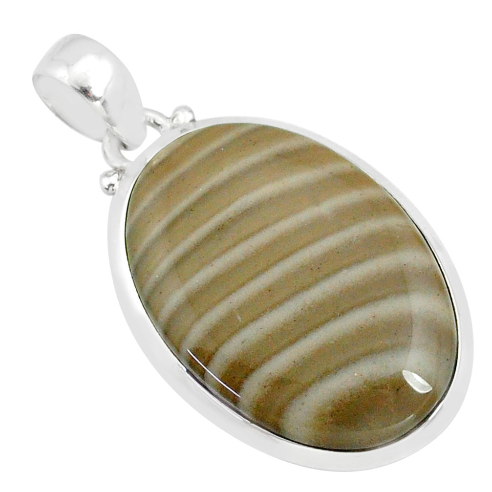 19.42cts natural striped flint ohio 925 sterling silver pendant r81065