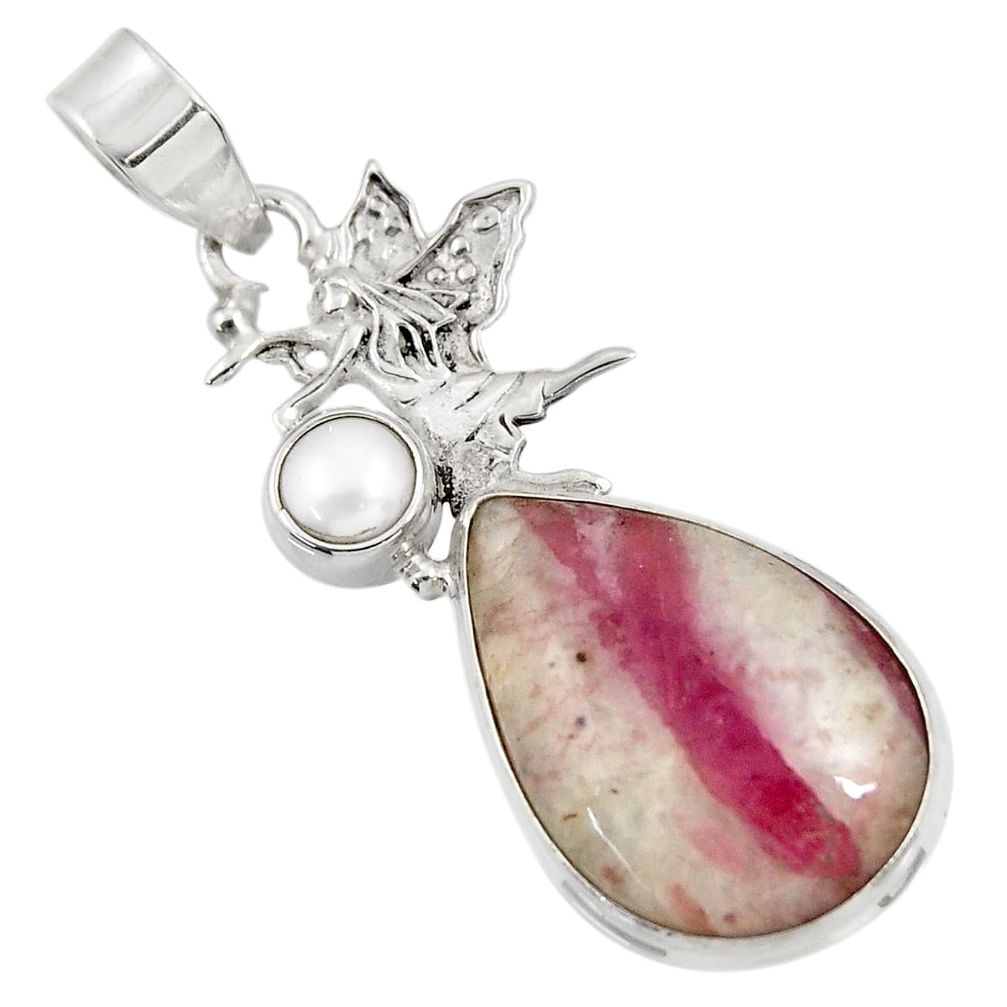  tourmaline in quartz silver angel wings fairy pendant d39336