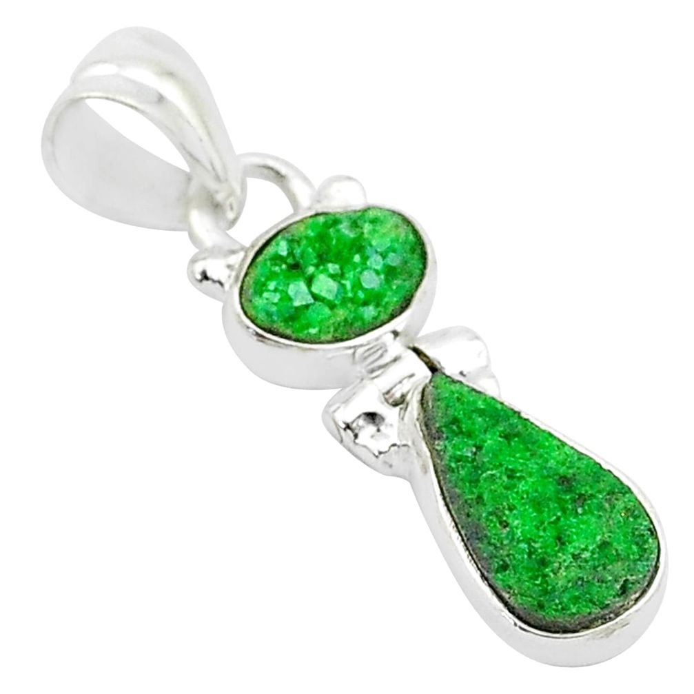 6.64cts natural uvarovite garnet 925 sterling silver pendant jewelry t5909