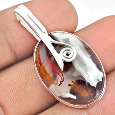 16.20cts natural white agua nueva agate 925 sterling silver pendant u22031