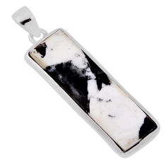 15.67cts natural white buffalo turquoise 925 sterling silver pendant n35992