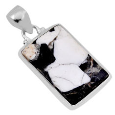 17.21cts natural white buffalo turquoise 925 sterling silver pendant n37271
