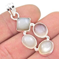 11.44cts natural white ceylon moonstone 925 sterling silver pendant d48925
