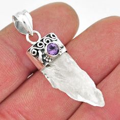 11.23cts natural white crystal fancy amethyst 925 sterling silver pendant y21368
