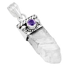 14.17cts natural white crystal fancy amethyst 925 sterling silver pendant y21614