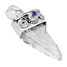16.28cts natural white crystal fancy amethyst 925 sterling silver pendant y21615