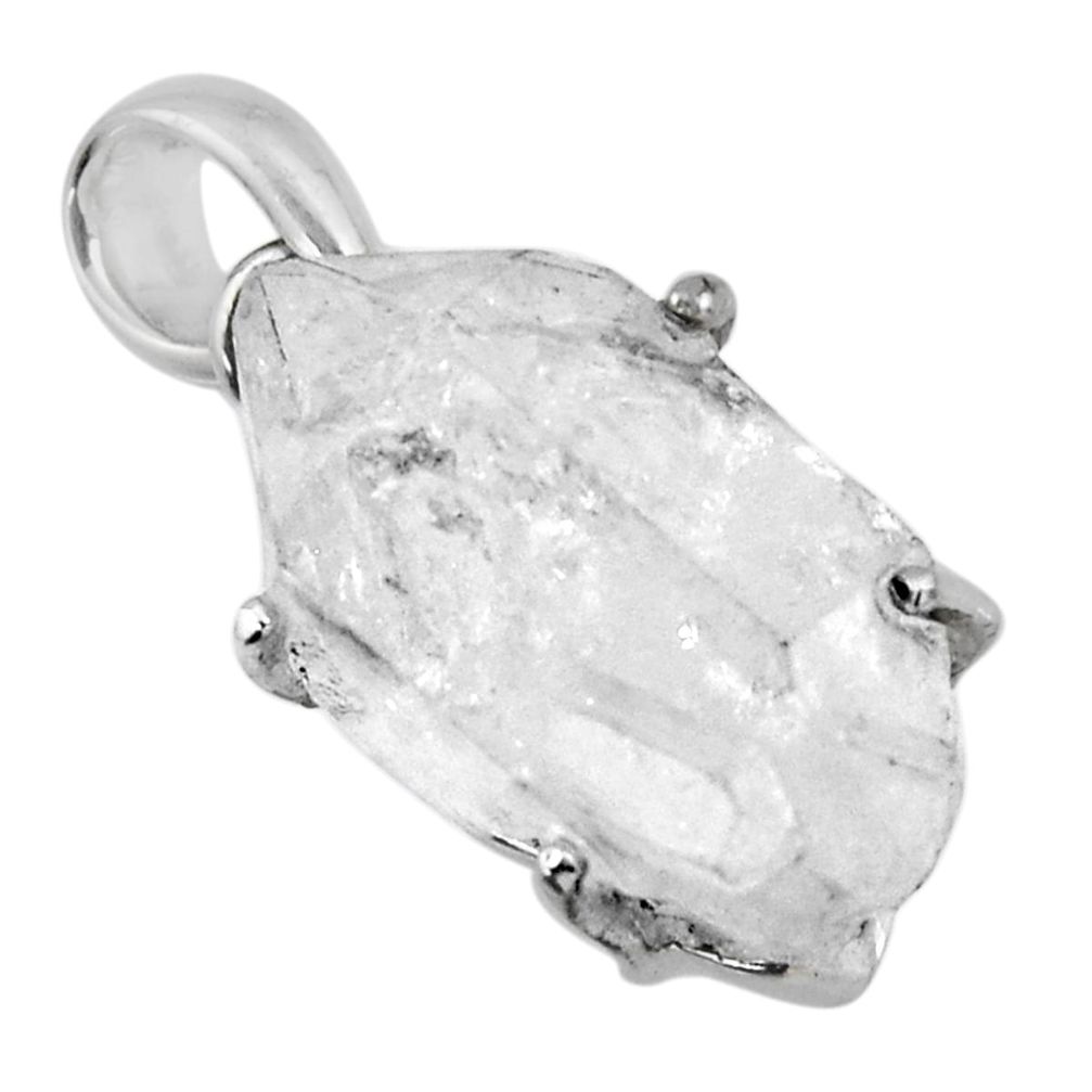 15.85cts natural white herkimer diamond 925 sterling silver pendant r56744