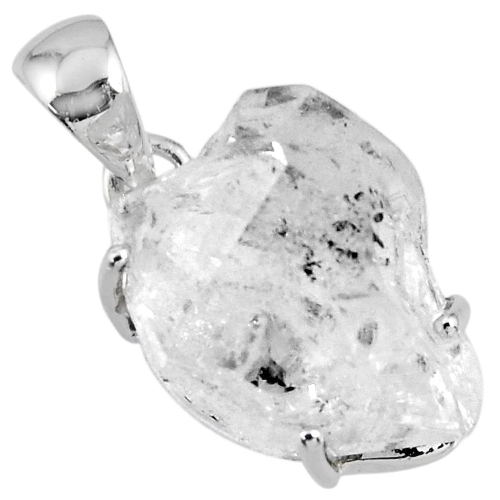 17.50cts natural white herkimer diamond 925 sterling silver pendant r56747