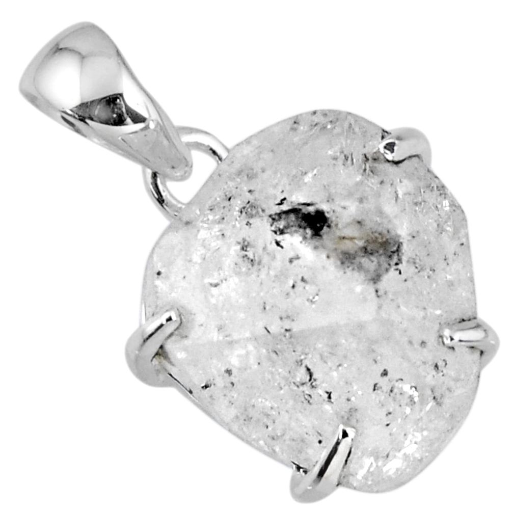 16.90cts natural white herkimer diamond 925 sterling silver pendant r56748