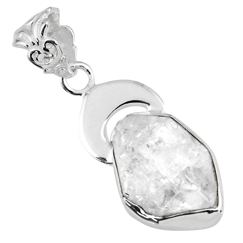 6.26cts natural white herkimer diamond 925 sterling silver pendant r56879