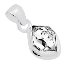 5.09cts natural white herkimer diamond fancy 925 sterling silver pendant n24553