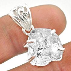 10.78cts natural white herkimer diamond fancy 925 sterling silver pendant t72871