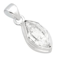 4.52cts natural white herkimer diamond fancy 925 sterling silver pendant y16073