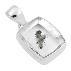 15.09cts natural white marcasite in quartz 925 sterling silver pendant y22997