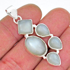 15.24cts natural white moonstone oval 925 sterling silver pendant jewelry y18055