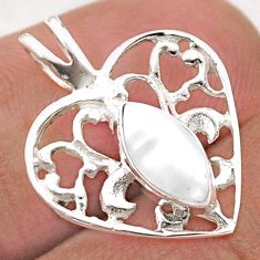 1.63cts natural white pearl 925 silver fleur-de-lis pendant jewelry t89481