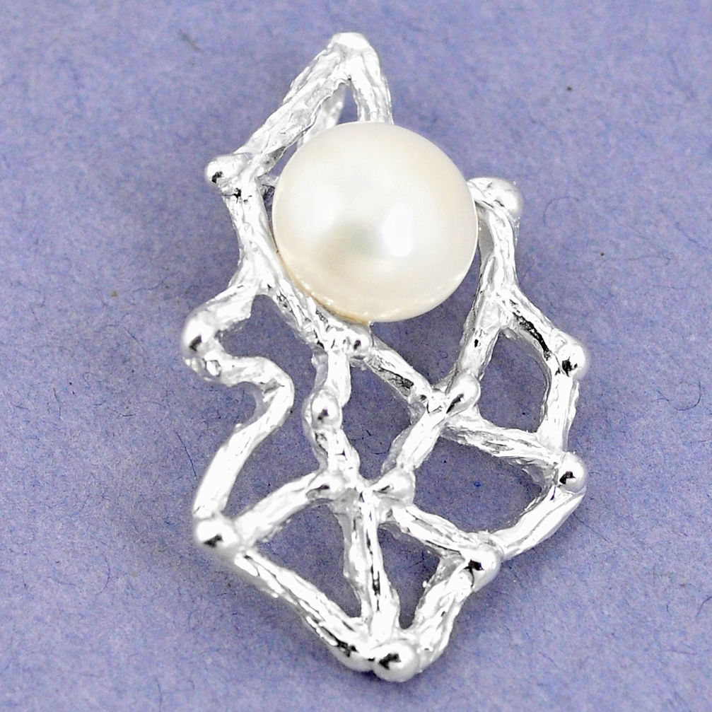 11.41cts natural white pearl 925 sterling silver pendant jewelry c23827