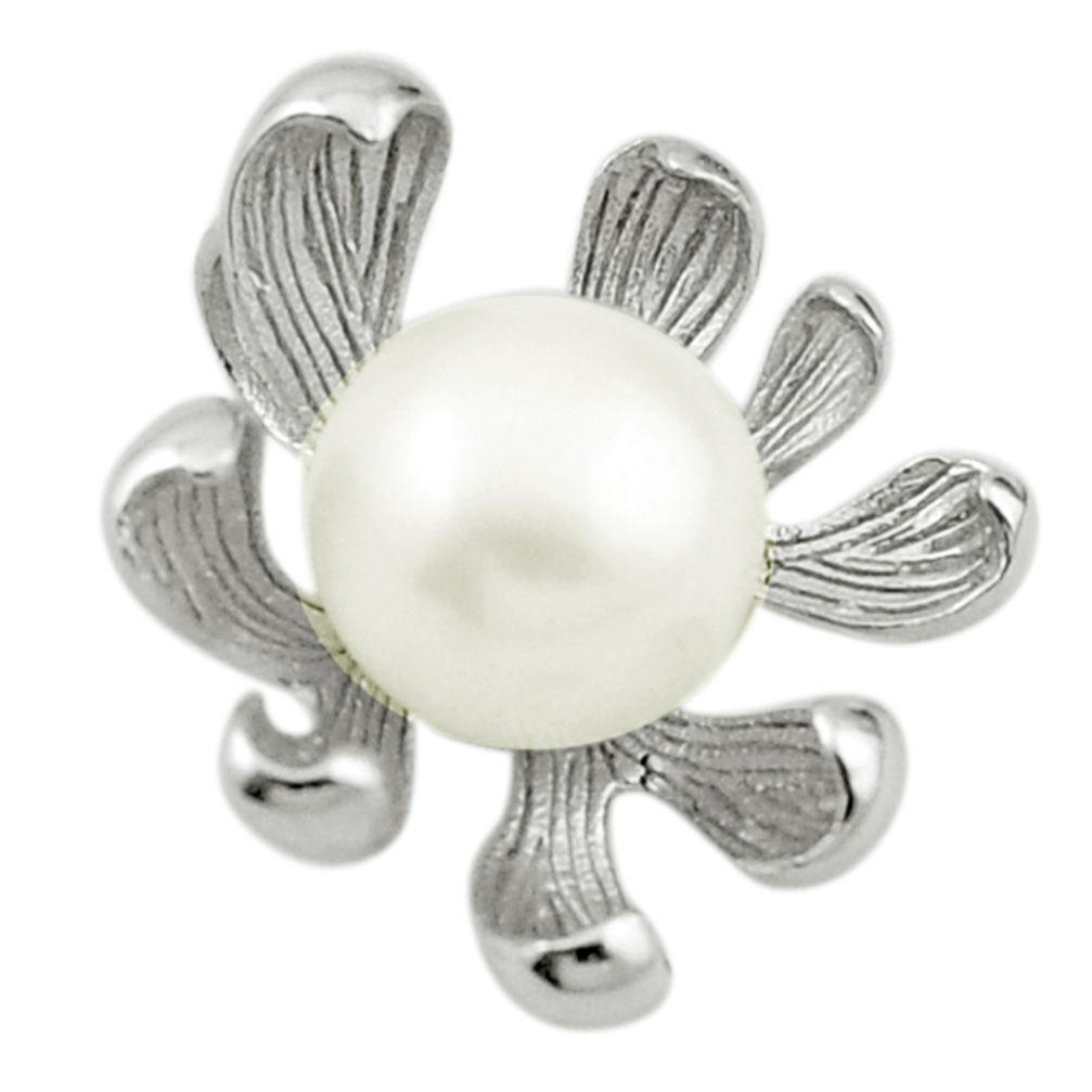 Natural white pearl 925 sterling silver pendant jewelry c23870