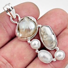 Clearance Sale-  white pearl 925 sterling silver pendant jewelry d43968