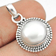 5.38cts natural white pearl 925 sterling silver pendant jewelry u27701