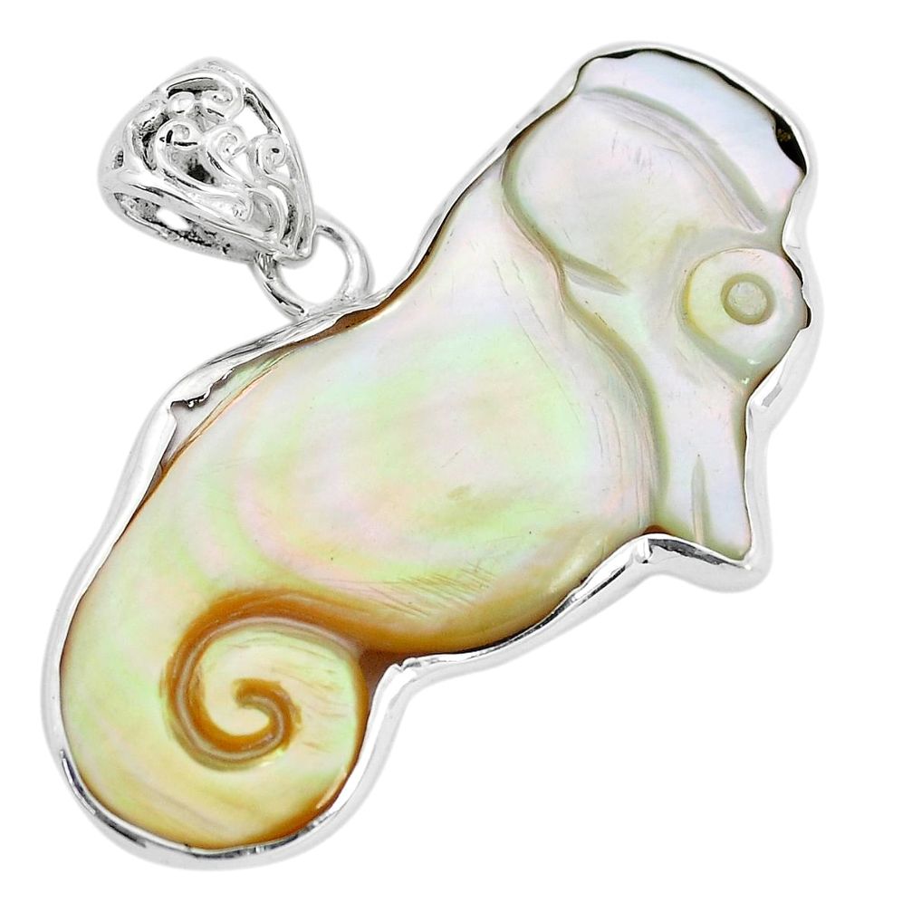  white pearl 925 sterling silver seahorse pendant jewelry p35913