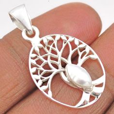 2.01cts natural white pearl 925 sterling silver tree of life pendant t88466