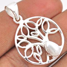 2.04cts natural white pearl 925 sterling silver tree of life pendant t88565