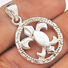 2.11cts natural white pearl marquise 925 silver fleur-de-lis pendant t88985